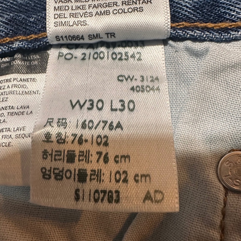 Levis Premium 501 90s Mens Straight Leg‎ Blue Denim Jeans W30 L30 Button Fly - Picture 7 of 10